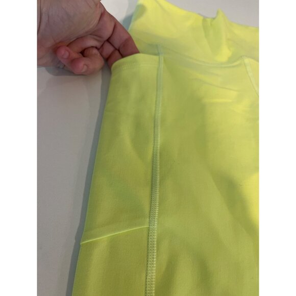 Neon Yellow High-Waisted Athletic Leggings - Size S - Kooi Activewear - Stretchy - Picture 4 of 7